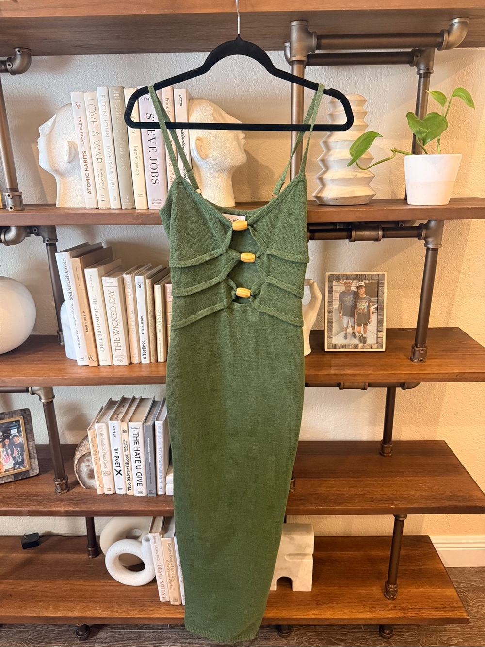RNWY Runaway Green Knit Cutout Midi Dress - Picture 3 of 4